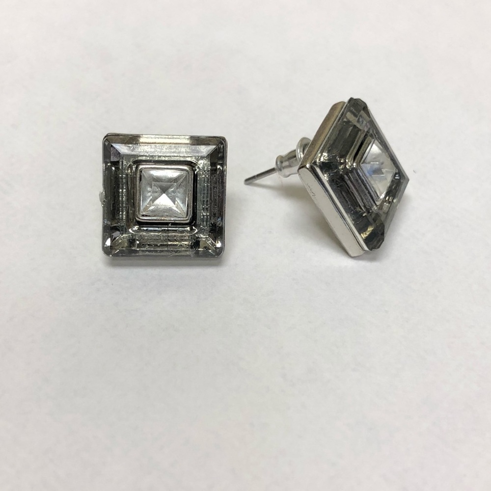 Acrylic Geometric Square Crystal Stud Earrings